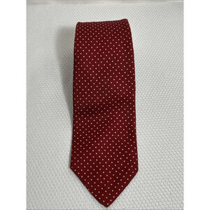 Brooks Brothers Makers Silk Tie Red Geometric Dot Classic Printed In England